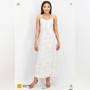 NWT 41 Hawthorn White Printed Beatriz Sleeveless Maxi Dress with Pockets Size 2X